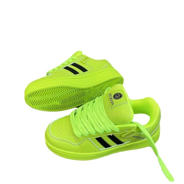 Ddmybagsvip Original Niche Fluorescent Green Loafers Fashion Trendy Autumn New Versatile Student Casual Sports Couple Sneakers Outdoor Shoes