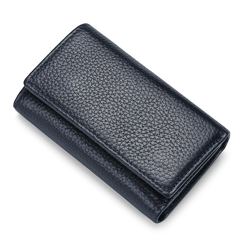 Top Layer Lychee Grain Leather Key Wallet for Women Short Multi-Functional Wallet 70 off Fashion Leather Home Door Key Wallet