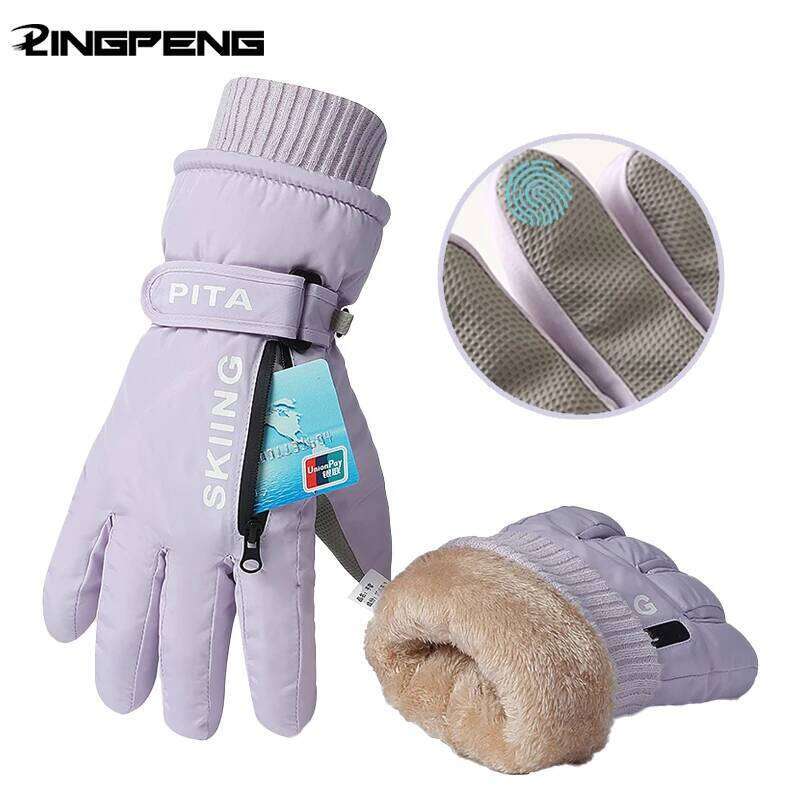 Winter Sports Non Slip Touch Ski Waterproof Pocket Snowboard Accessories Warm Men's and Women's Gloves Mittens Y260115