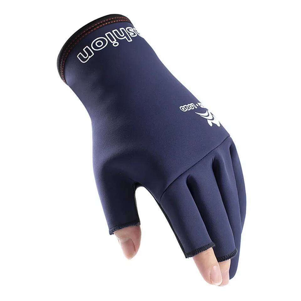 Outdoor Angling Winter Fishing Men's Women Cycling Warm Anti-Slip for Sports Touch Screen Two Fingers Cut Gloves Y260115