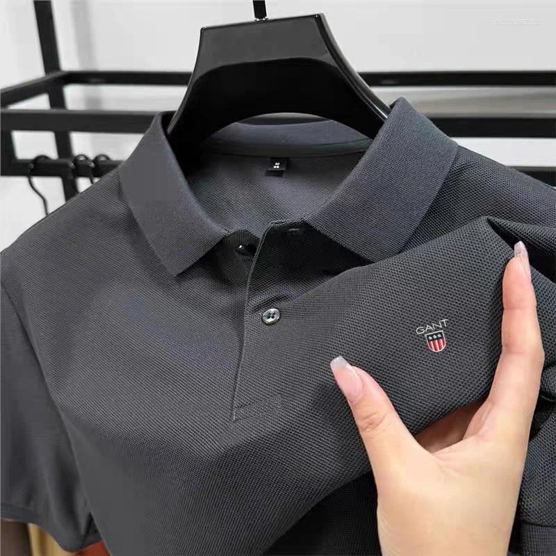 Men's Polos 2026 Summer Fashionable Short Sleeved Business Casual Comfortable Breathable Polo Shirt High-end Design Exquisite Embr