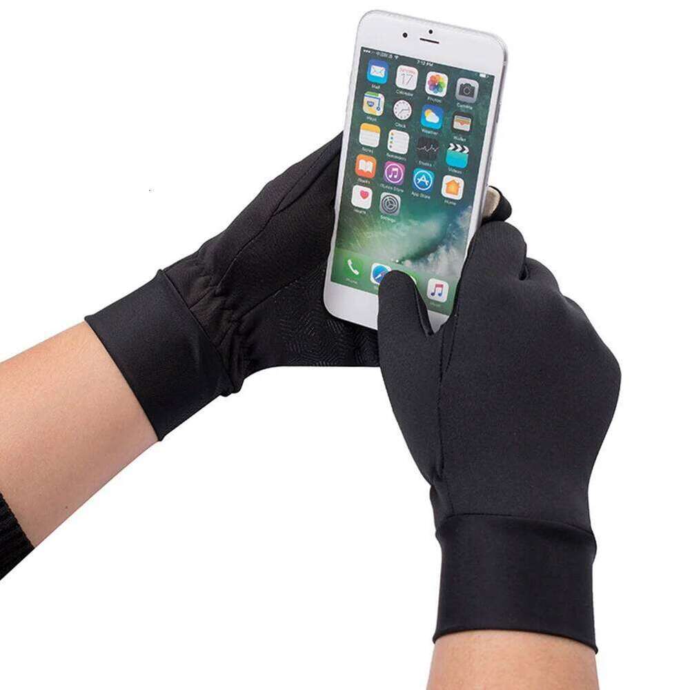 Windproof Touchscreen Gloves Black S For Men Women Cycling Winter Outdoor Sports Anti-Slip Silicone Palm Screen Touch Glove Y260115