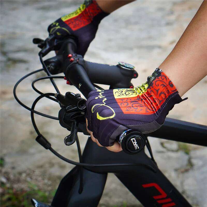 CNC Cycling Half Finger Bike Silicone Pads Bicycle Sports Gloves Gel Breathable Shock-Absorbing Y260115