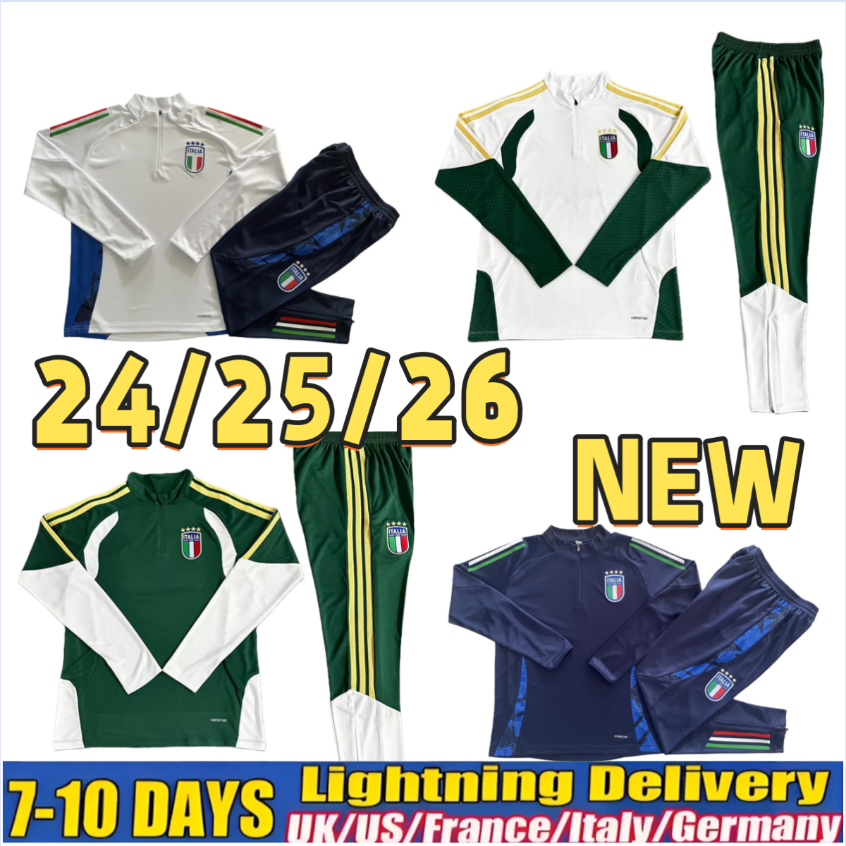 24 25 26 27 Italy ADULT tracksuit survetement Training suit soccer 2026 2027 Italia man kids football TRACKSUITS set jacket chandal futbol sportswear