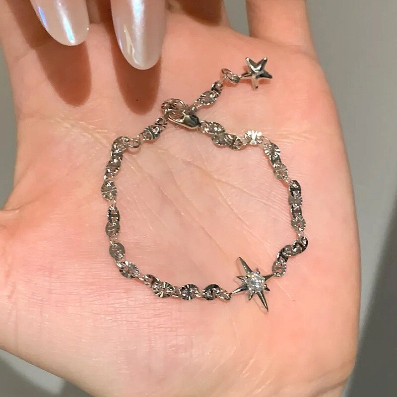 Luxury Brand Designer Jewelry Xiaohongshu Same Style Sparkling Star Bracelet For Women, Explosive Comet Meteor Pentagram Lucky Star Jewelry