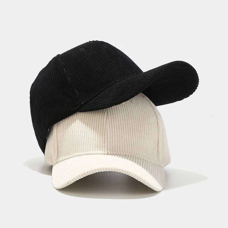 Men's Women's Autumn Winter Corduroy Caps Ribbed Striped Solid Baseball Cap Male Female Curved Brim Visor Hats Y260115