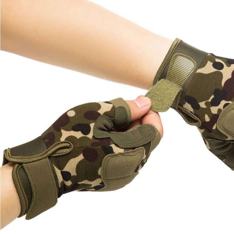 Men Women Tactical Military Army Shooting Cut Proof Fingerless Anti-Slip Outdoor Sports Paintball Airsoft Bicycle Gloves Y260115