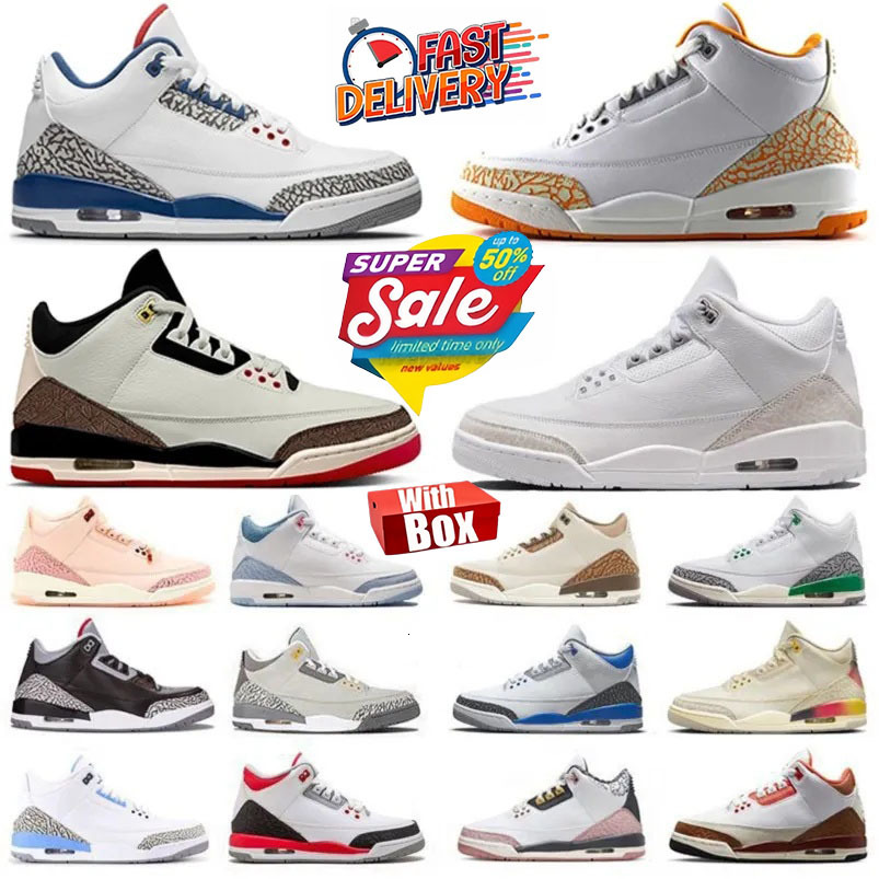 2026 With Box 3 3s Basketball Shoes Orange Citrus World's Best Dad True Blue Pure Money Black Cement SoleFly Miami Black Cat Family Affair Men Women trainers Sneakers