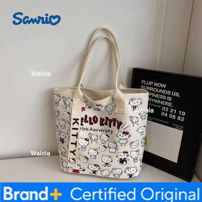 Sanrio Hello Kitty Shoulder Large Capacity Fashion Cartoon Bag Cute and Versatile Wear Resistant Comfortable Canvas Bags H260116 - view 5