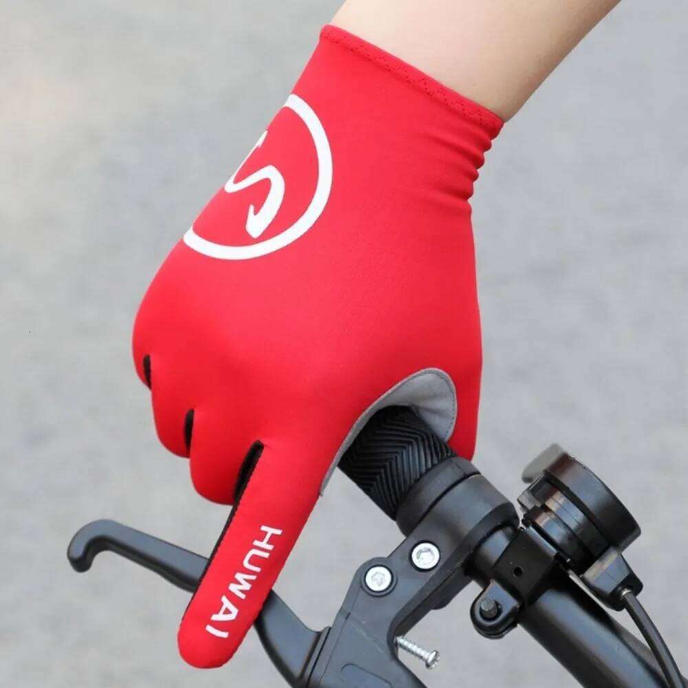 New Touch Screen Long Full Fingers Anti-slip Breathable Cycling Red Shockproof Women Men Bicycle Gloves Gel Sports Y260115