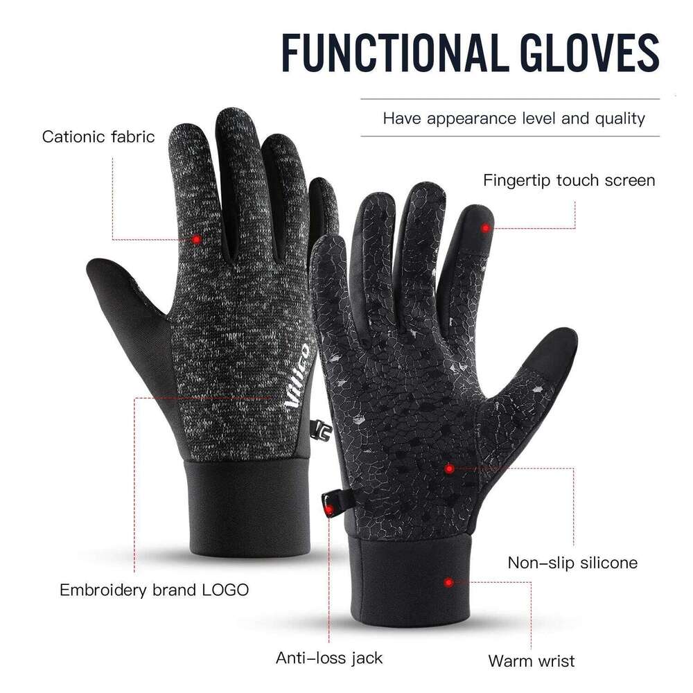 Outdoor Running Men'S Warm Knitted Touchscreen Cycling Women'S Autumn Winter Thick Velvet Gloves Y260115