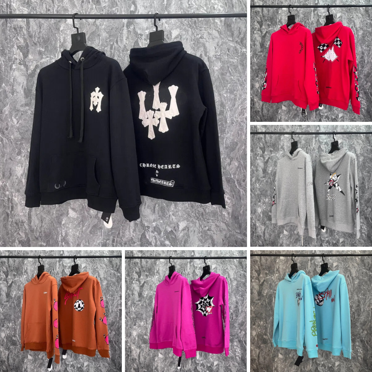 Men's Hoodies Y2K Designer Retro Hooded Letter Print Hip Hop Streetwear Hoodies Fashion Brand Casual High Quality Sweatshirts