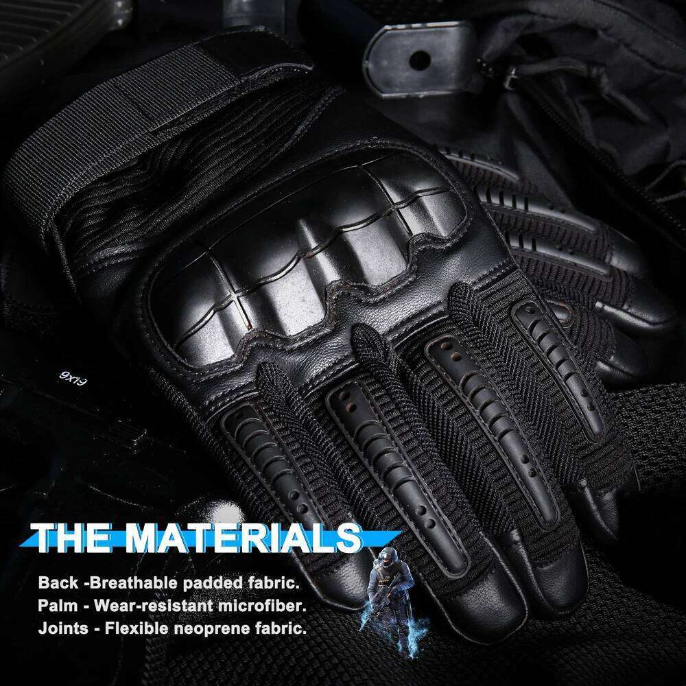 Tactical Gloves Touch Screen PU Leather Outdoor Cycling Sport Hiking Camping Hunting Shooting Bicycle Motorcycle Protective Gear Y260115