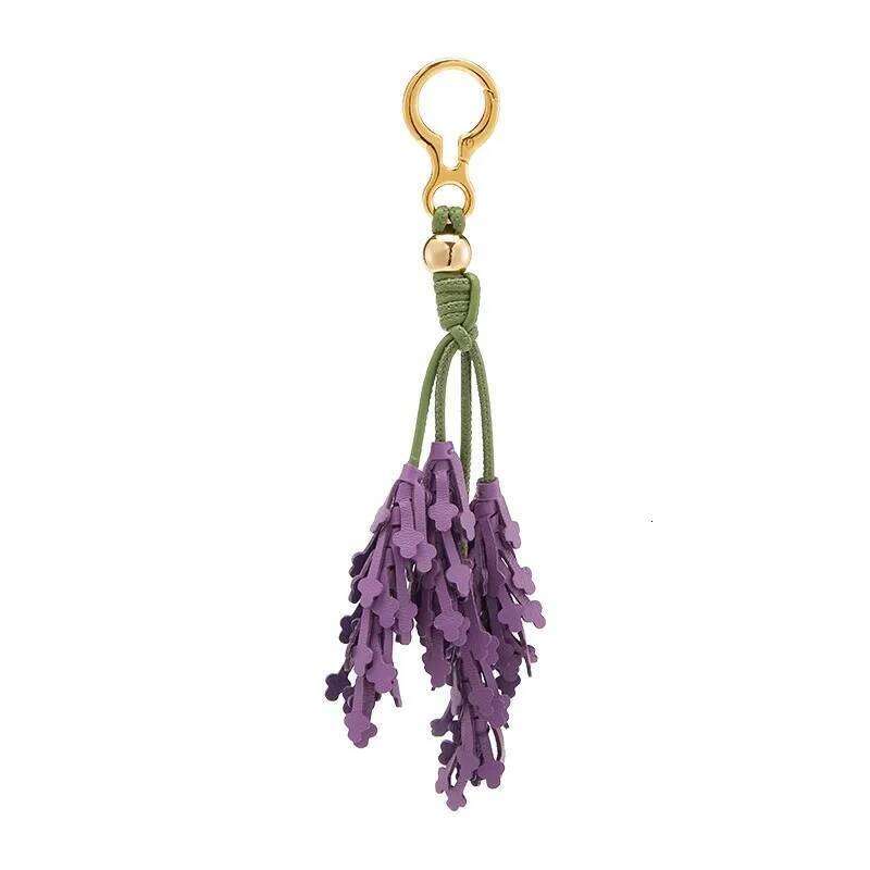 Valentine's Day Lavender tulip tomato strawberry pea pods leather charm fashion high-end keychain exquisite workmanship bag accessor 26W0116