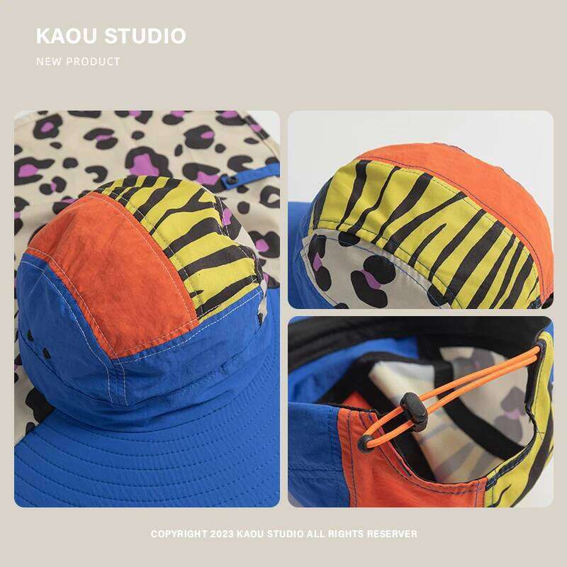 American Retro Leopard Print Splicing Baseball Caps for Women Summer Outdoor Leisure Sunscreen Niche Quick-drying Men's Hat Y260115