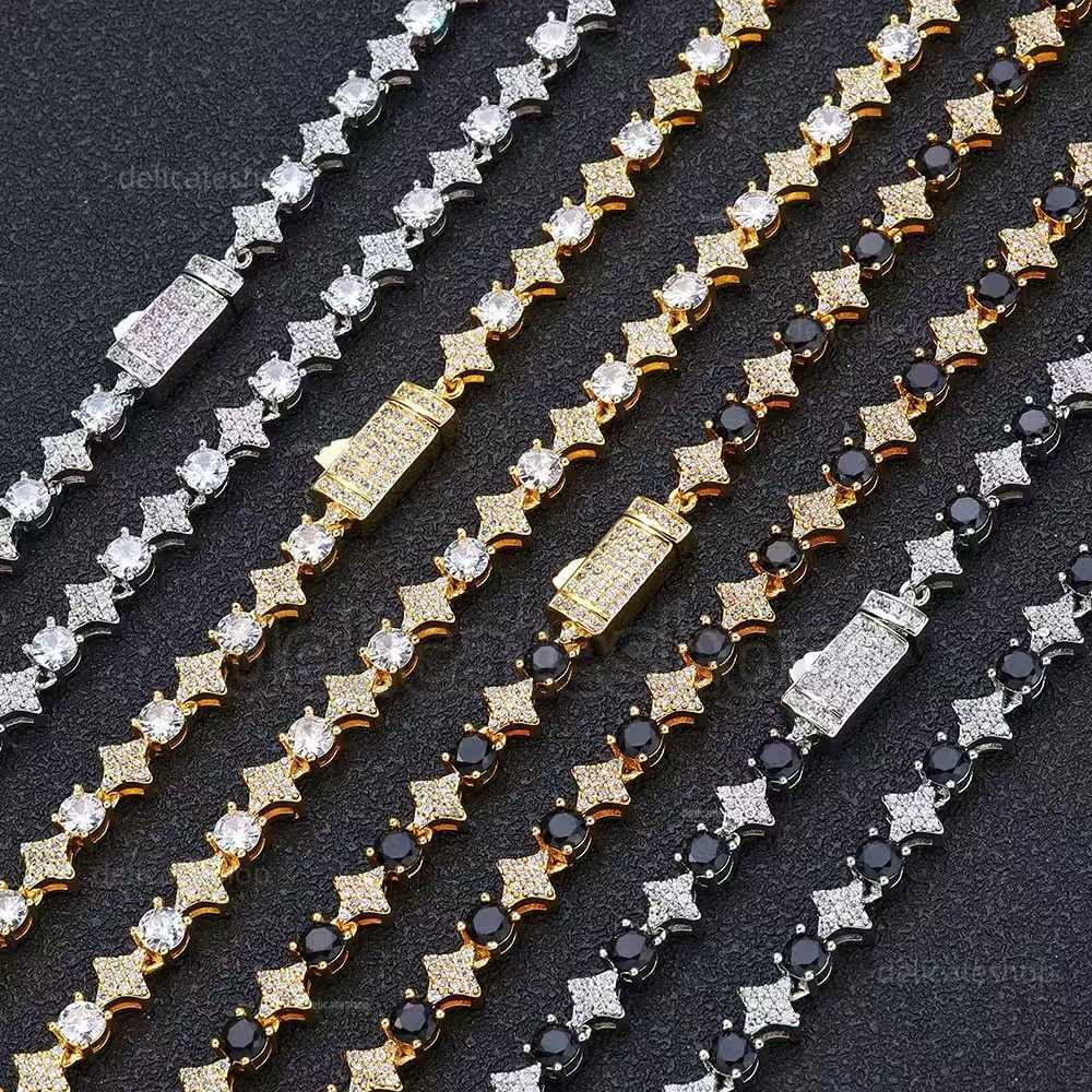 Chains Moissanite chain 2025 new 6mm hip-hop designer jewelry tennis chain 6-24 inch for women men nature charms jewelery love gift tennis chain tennis bracelet