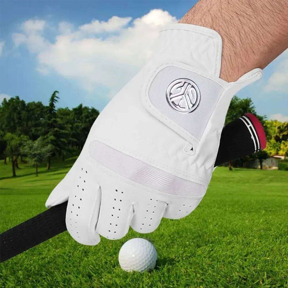 Soft Sheepskin Men's Sports White Single Left Hand Leather Golfing Glove Breathable Slip-Resistant Golf Gloves Golfer Y260115