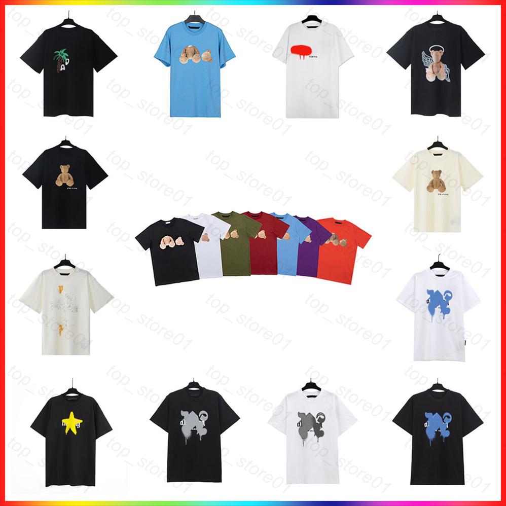 designer clothes fashion palms short sleeve classic trend broken bear graphic tee fashion graffiti mens clothing europe america men women round neck loose tshirt