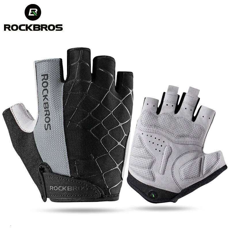 ROCKBROS Bike Half Finger Shockproof Breathable MTB Mountain Bicycle Sports Men Women Cycling Short Gloves Y260115