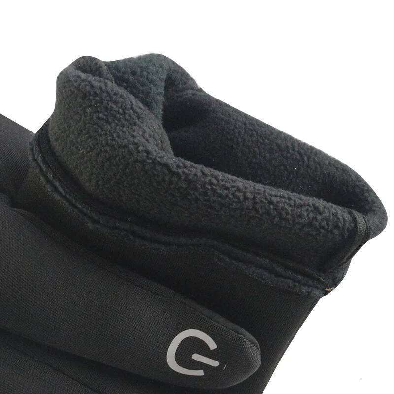 Black Winter Warm Full Fingers Waterproof Cycling Outdoor Sports Running Motorcycle Ski Touch Screen Fleece Gloves Y260115