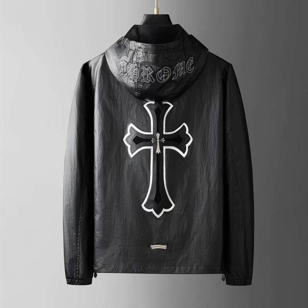 European Station New High-End Brand Thickened Hooded Versatile Men's Stylish Fleece-Lined Seasonal Sports Jacket Trendy