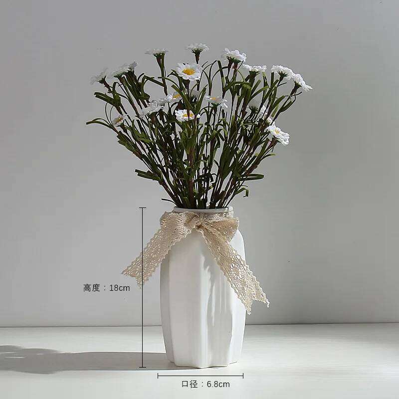Literary White Fresh Dried Vase Ceramic Hydroponic Flower Arrangement Device Starry Sky Living Room Modern Ornament Decor C260116
