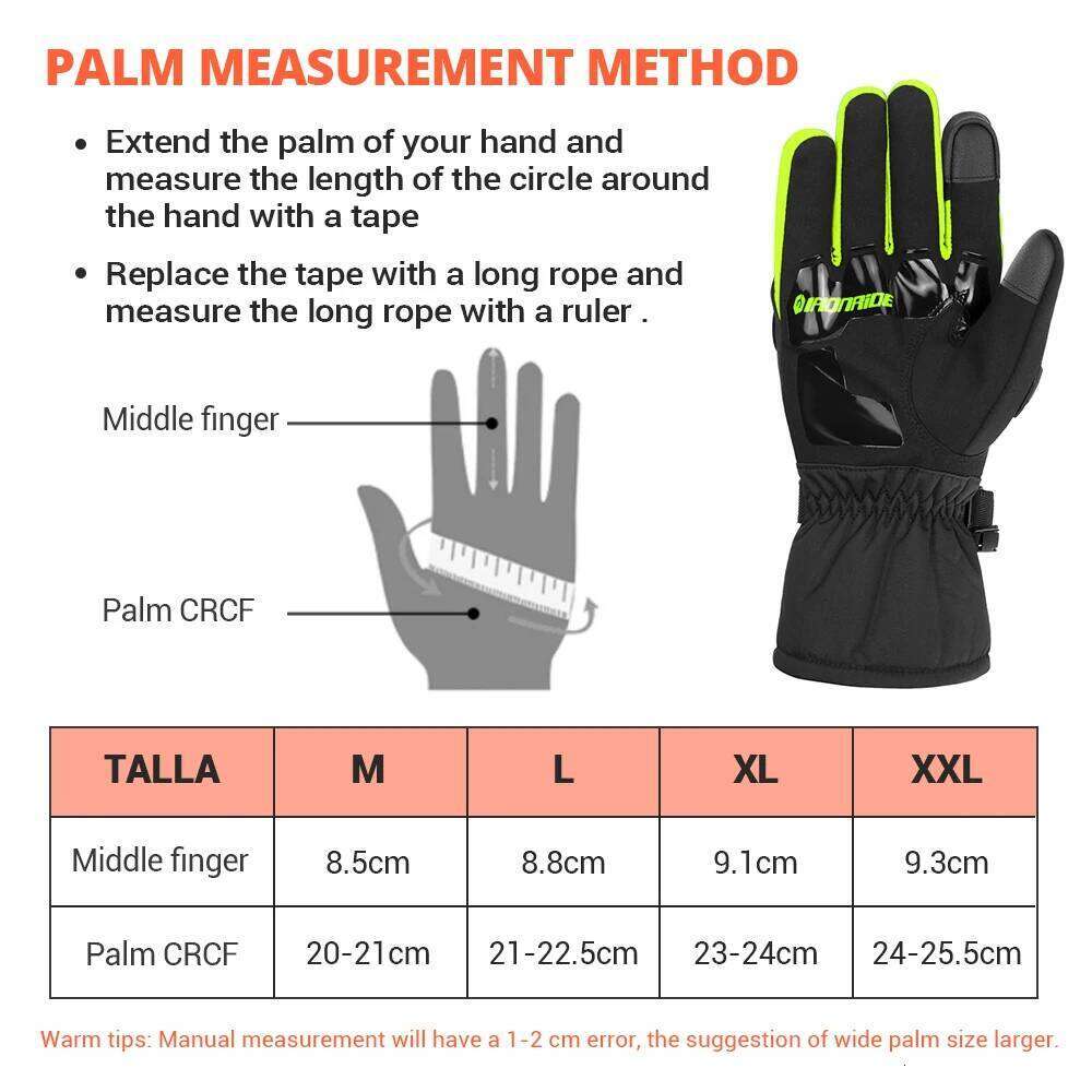 Men Winter Warm Waterproof Off-road Motorcycle Riding Reflective Touch Screen Outdoor Gloves Black Y260115