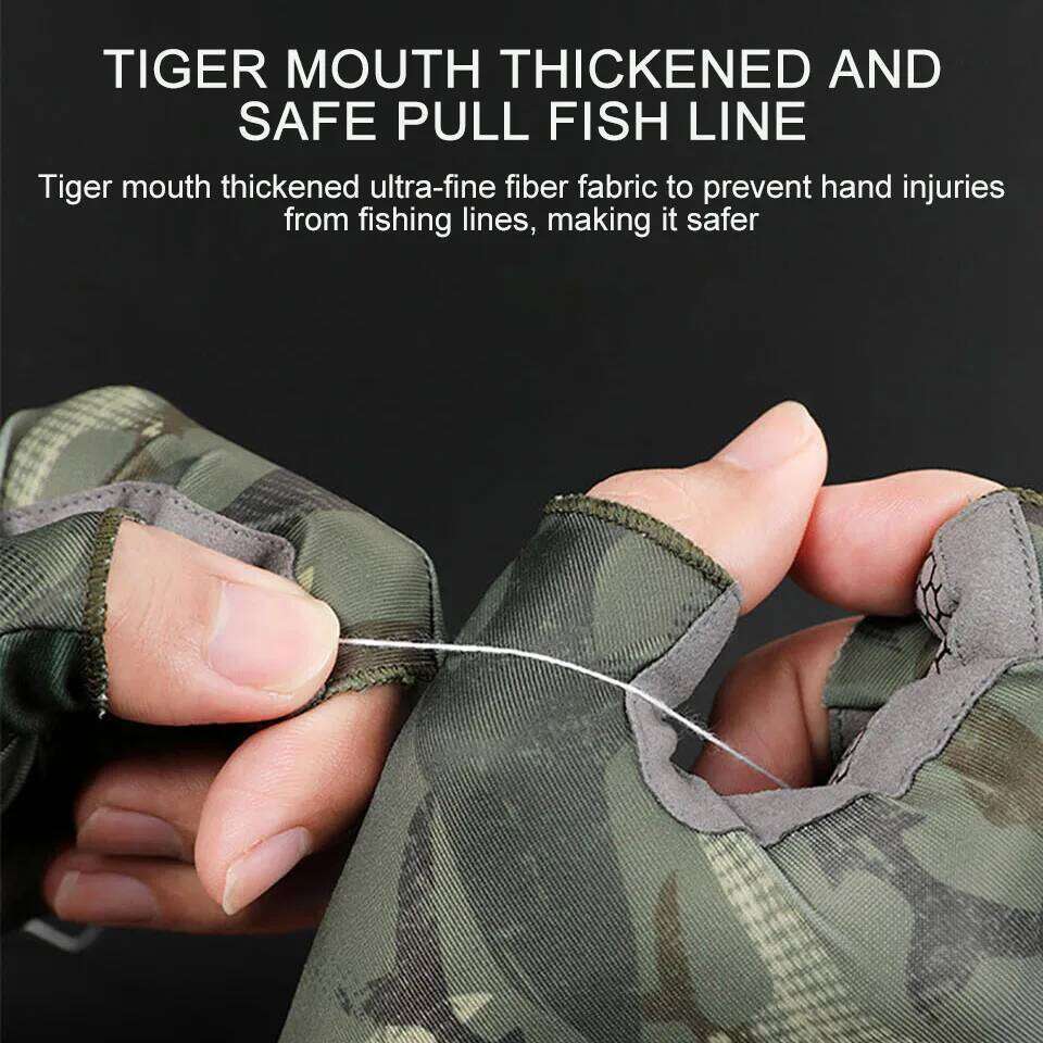 GTUBIKE Fishing Gloves Three Fingers Cut Half-finger Anti-slip Summer Outdoor Sports Cycling Ice Silk Breathable For Men Women Y260115