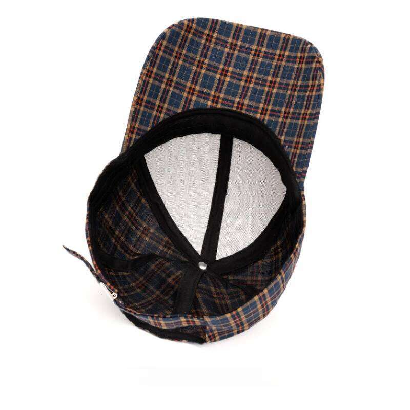 Women's All-Season Versatile Baseball Cap - Daily Wear Retro Plaid Cotton Hat 56-61cm with Simple Style Y260115