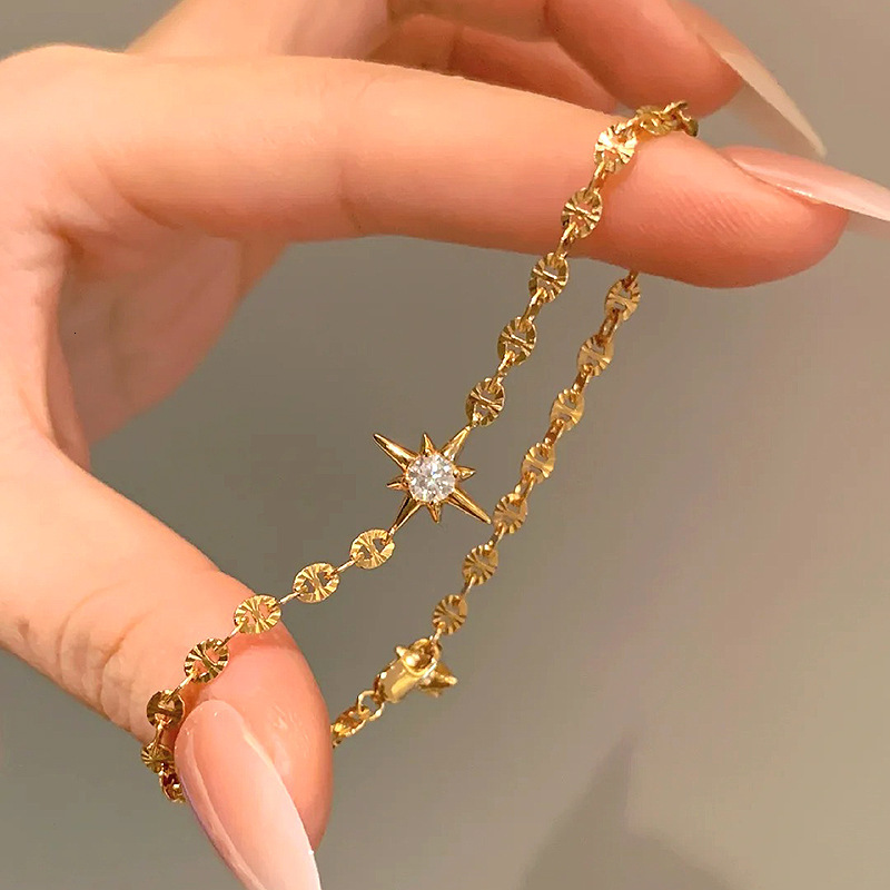 Luxury Brand Designer Jewelry Xiaohongshu Same Style Sparkling Star Bracelet For Women, Explosive Comet Meteor Pentagram Lucky Star Jewelry