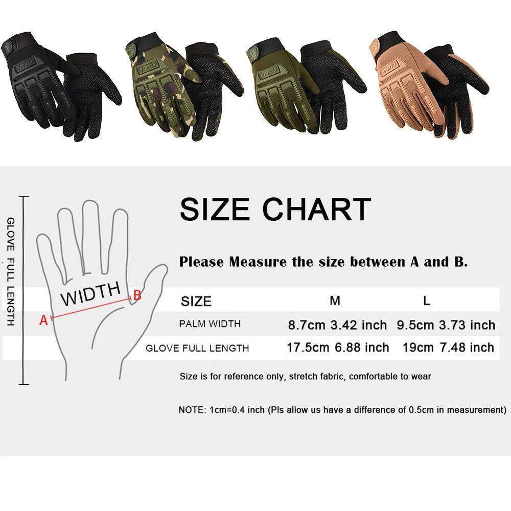 Camouflage Outdoor Cycling Glove for Kids 6-11 Years Boys Sports Climbing Bicycle Anti Slip Full Finger Gloves W18 Y260115