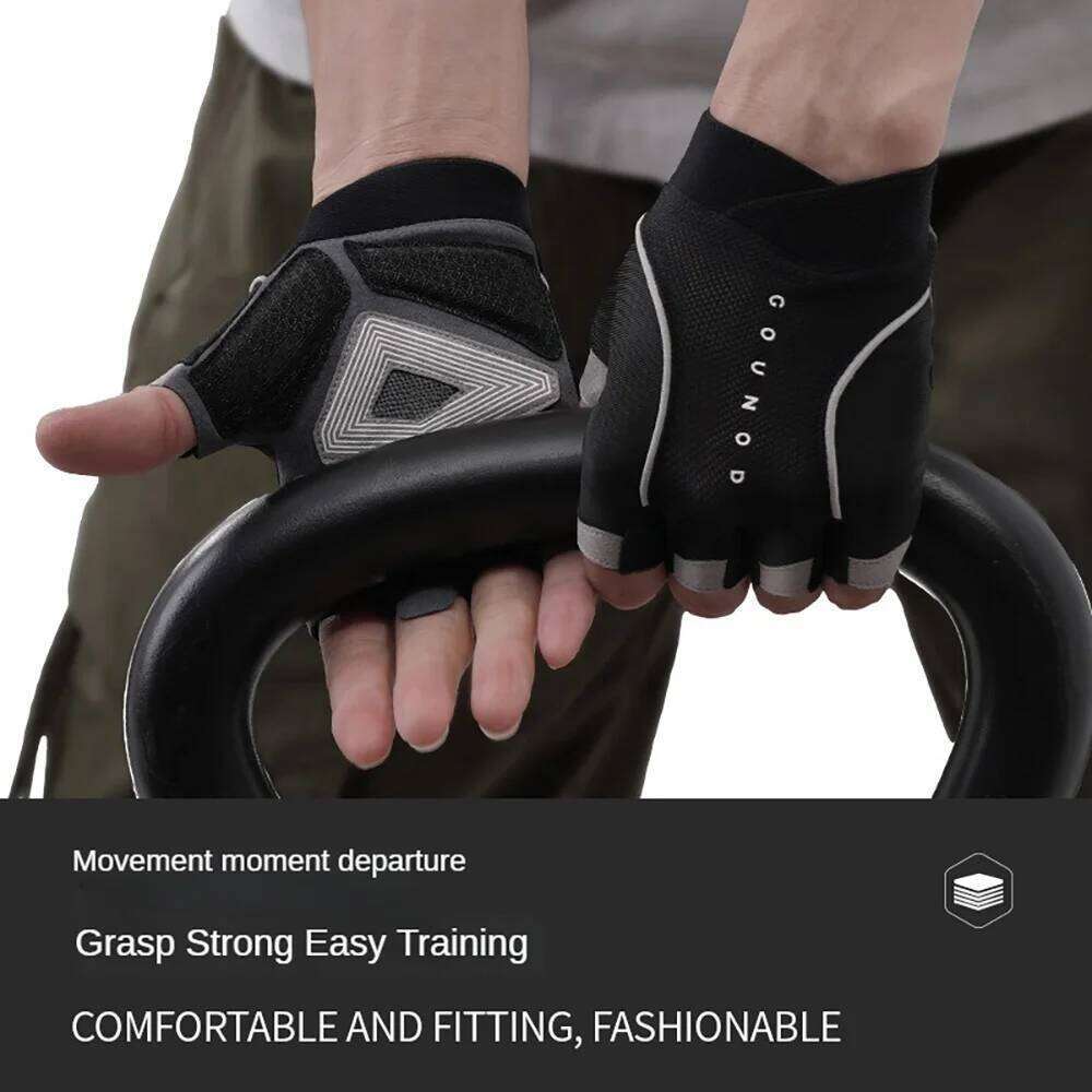 Men and Women Breathable Weight Lifting Half Finger Padded Gloves Cycling Fitness Shock Absorption Non-Slip Gym Workout Glove Y260115