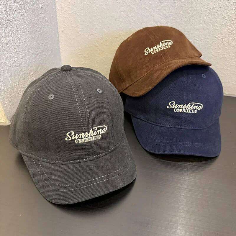 Solid Color Letter Embroidery Duck Tongue Cap For Men Women Short Brim Baseball Casual Adjustable Unisex Sun Hat Y260115