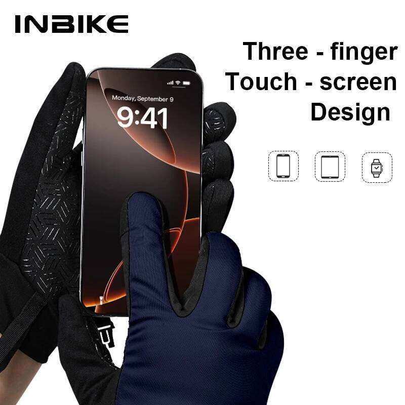 INBIKE Men's Fleece Cycling Gloves Warm Full Touch Screen Compatible Shock Absorbing Anti-Slip Long Finger for Road Bike Y260115