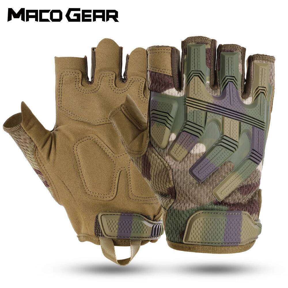 Tactical Half Finger Gloves Outdoor Sport Cycling Hunting Shooting Camping Hiking Combat Bicycle Non-slip Shock-proof Gear Men Y260115