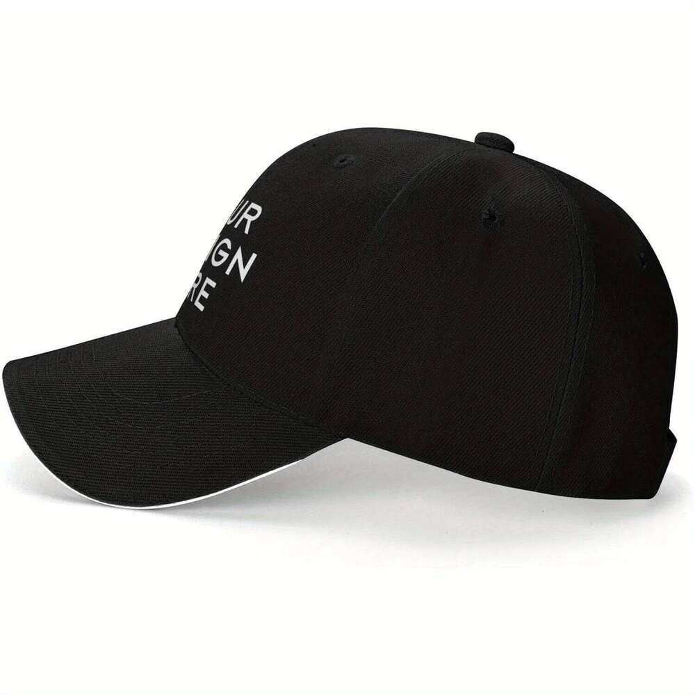 Custom Baseball Caps - Unisex Adjustable Snap Caps, Durable Sports Design, High Volume Orders Welcome, Black/White, Casual Y260115