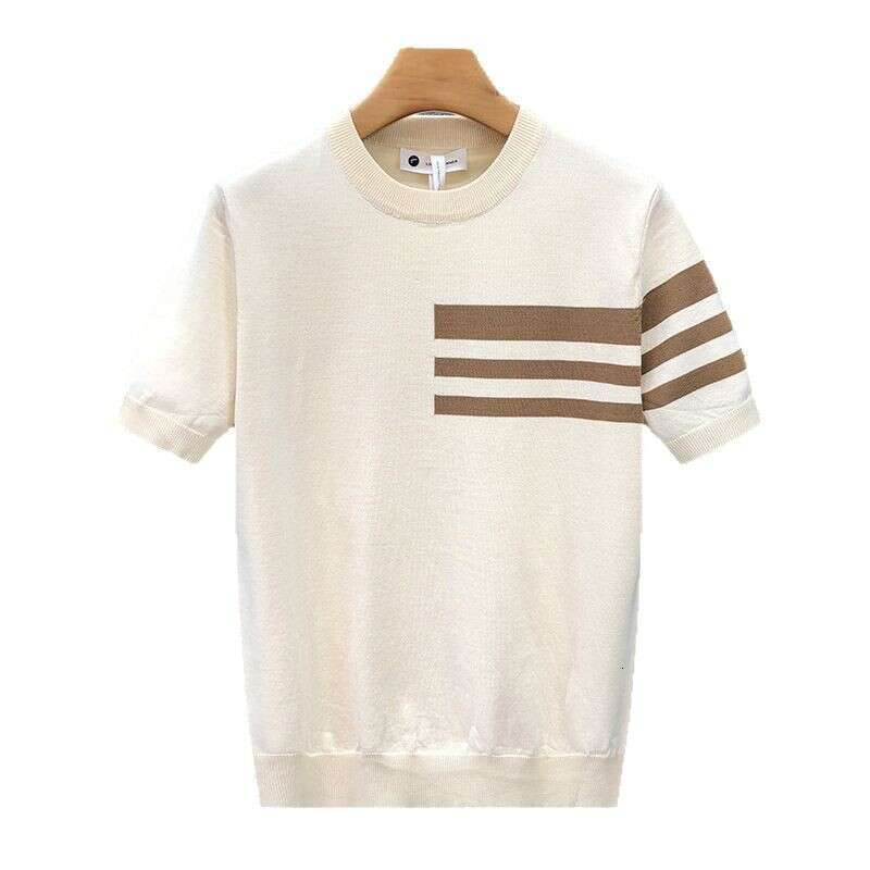 Summer Pullover Short T Shirt For Men Premium Round Neck Thin Knitwear New Simple Half Sleeve