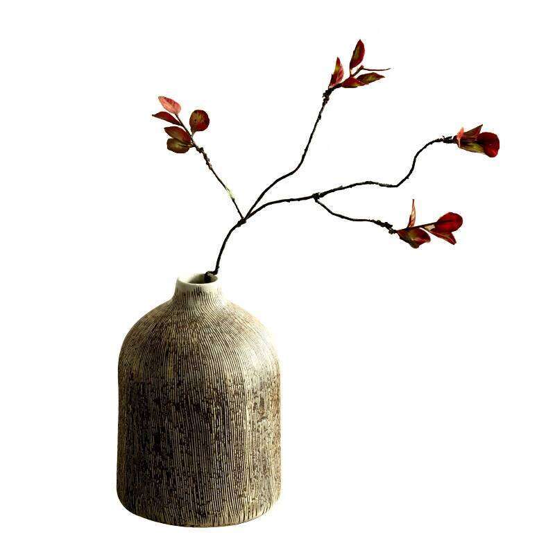 Chinese Vase Round Ceramic Pottery Flower pot Home Living Room Accessories Indoor Office Desktop Decoration Gift C260116