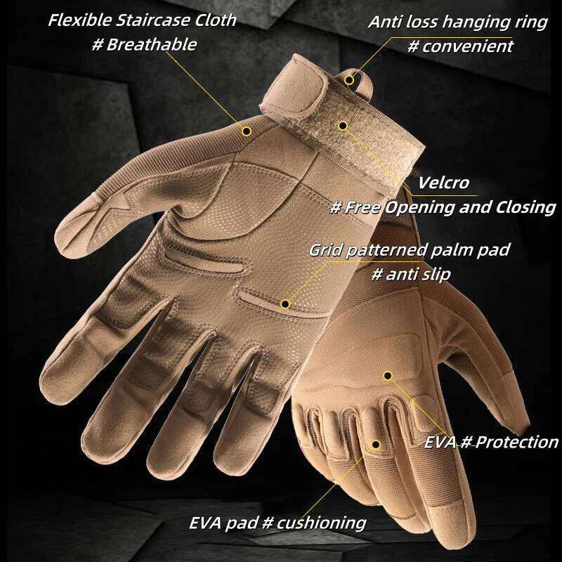 Tactical Gloves Men's And Women's Outdoor Protective Sports Cycling Climbing Mountaineering Anti-Slip Wrist Full Finger Y260115
