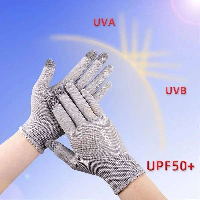 Full Finger Sun Protection for Men, UV Protection,Anti Slip Driving, Touch Screen, Cycling Gloves, Summer Outdoor Gloves Y260115