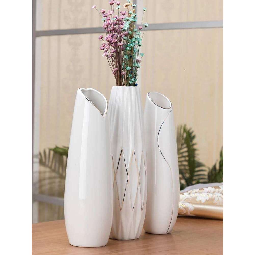 30cm Porcelain Handmade Handicrafts Fashion Ceramic Tabletop Flower Vase Study Hallway Home Wedding Decoration C260116