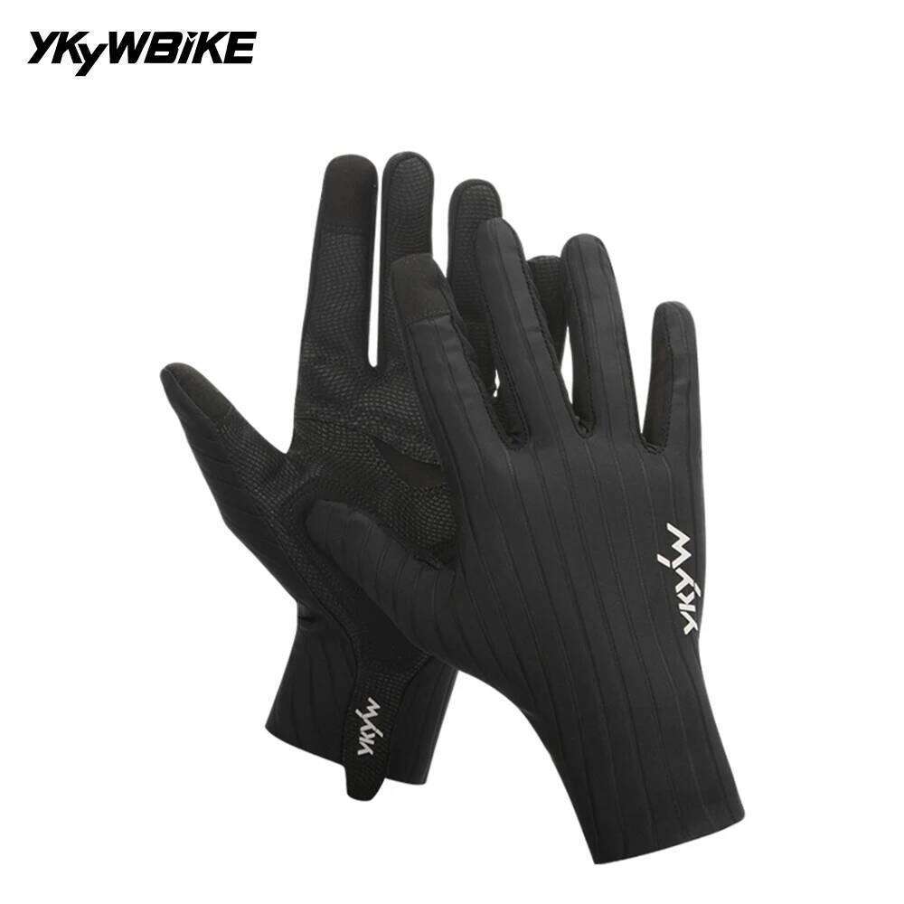 YKYWBIKE Cycling Full Finger Aerodynamic Road Bike Shock Absorbing Touch Screen Reflective Bicycle Gloves Y260115