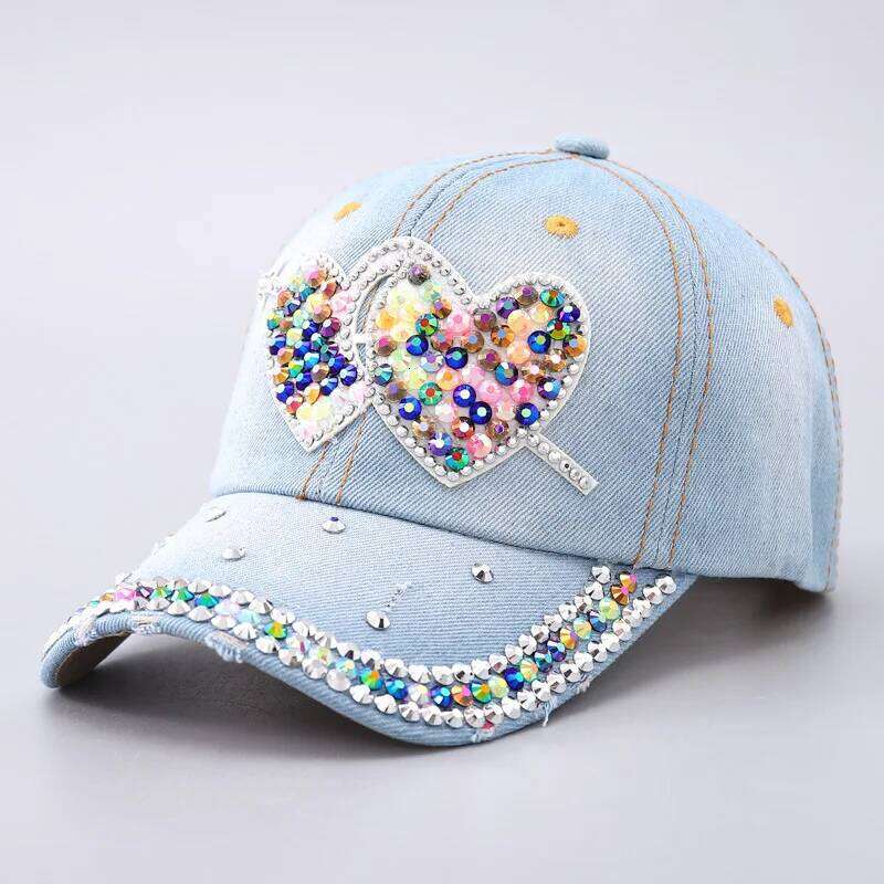 Butterfly Heart Rhinestone Baseball Snapback Female Man Visors Sun Sunscreen Sport Cap Fashion Unique Beach Hat Y260115