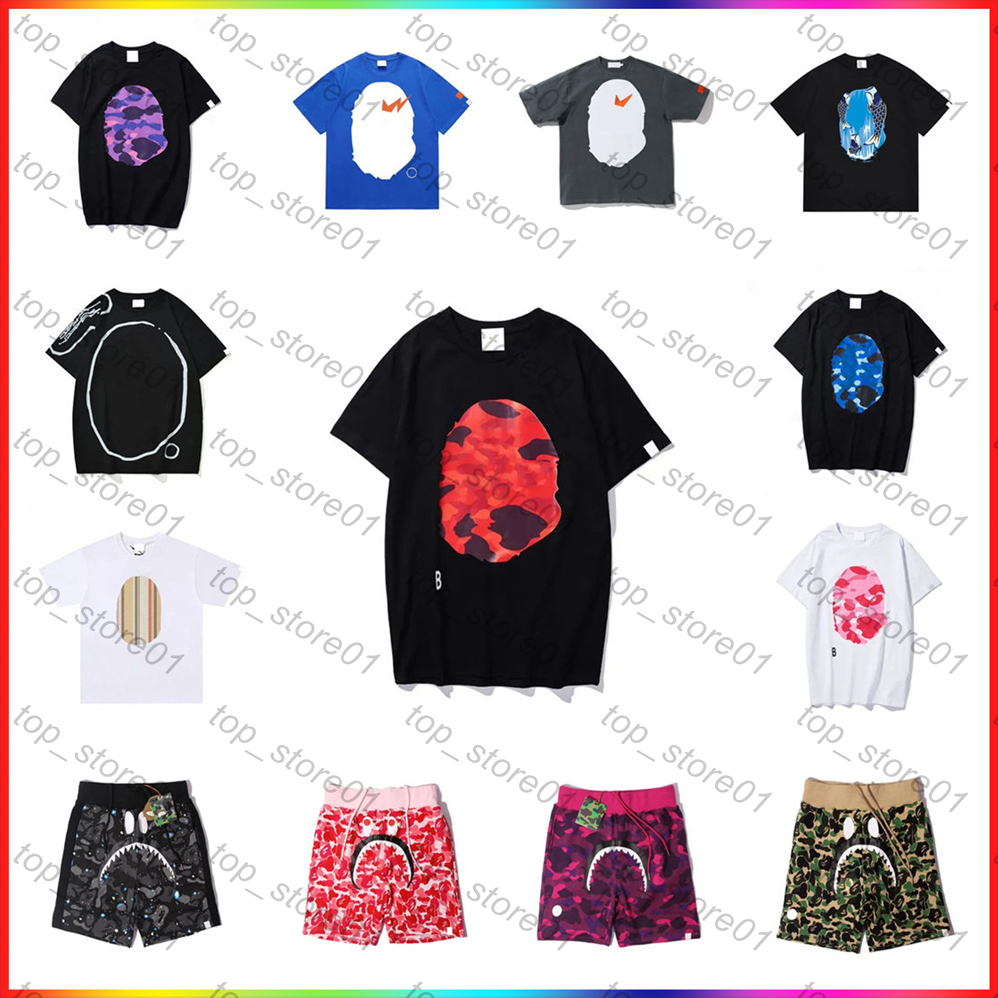 designer clothes T Shirts Summer Popular Fashion mens clothing Luxurys Men Round Neck Graphic Tee Classic Camouflage Shark T shirts Womens High Street Short Sleeve