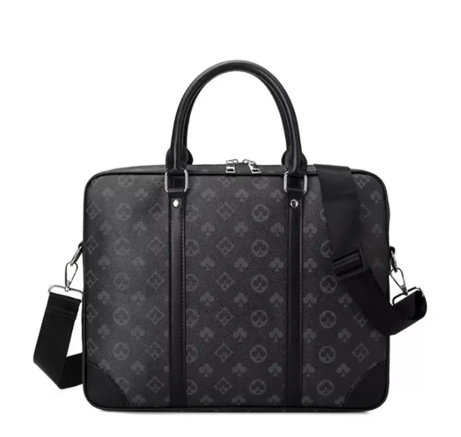 Designer Men laptop bag Shoulder Briefcase Black Brown Leather Handbag Luxury Business Man Laptop case Messenger Bags 6 Color with dust bag lvslys sacoche homme