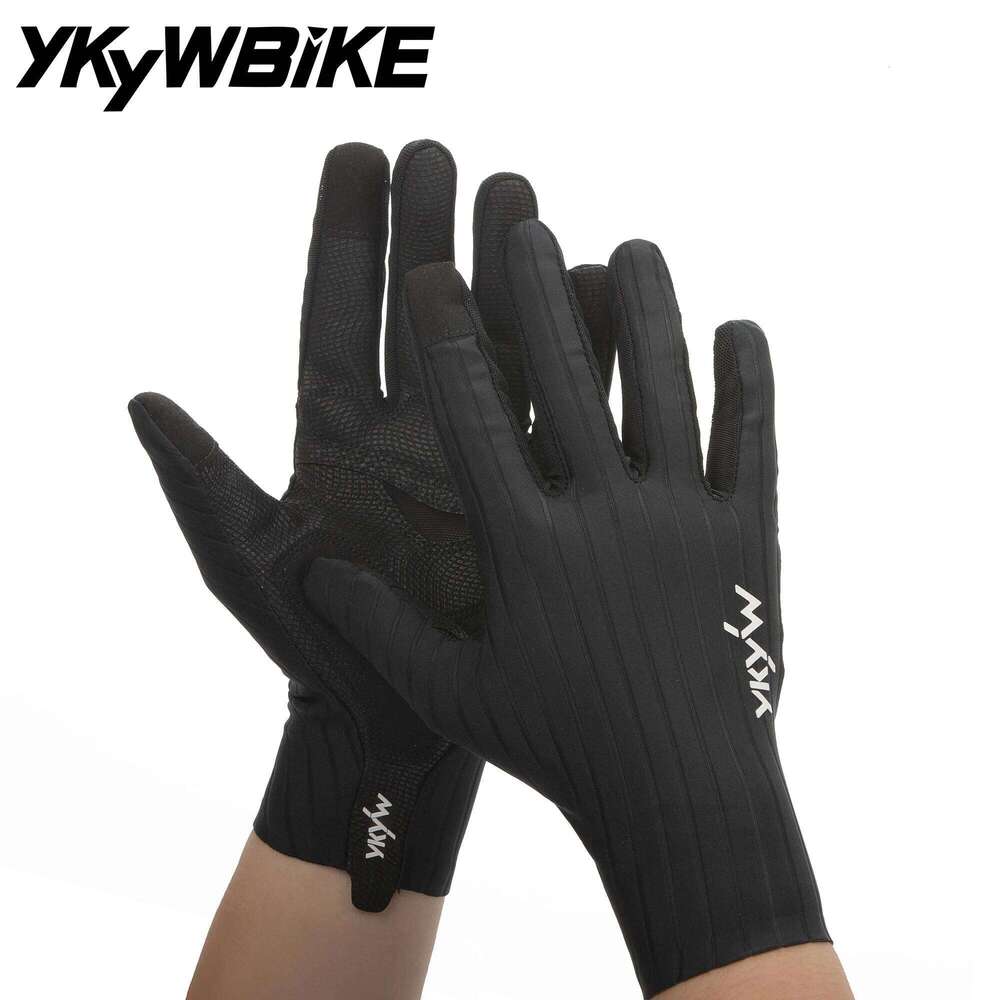 YKYWBIKE Cycling Full Finger Aerodynamic Road Bike Shock Absorbing Touch Screen Reflective Bicycle Gloves Y260115