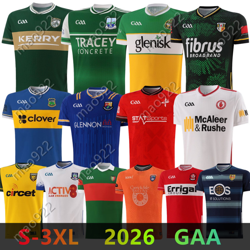 2026 GAA rugby Jerseys Kilkenny Derry Offaly London Dublin Derry Derry Mayo GAA Jerseys 26 27 Tipperary Kerry Kildare Donegal Down size S-3XL shirt