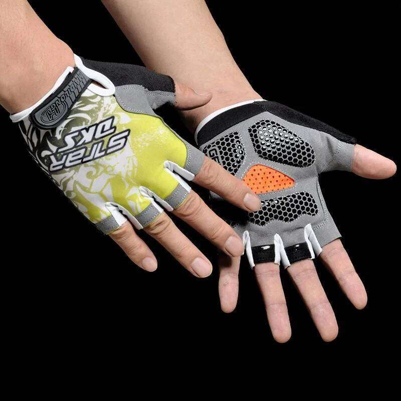 Women Men with Anti-Slip Absorbing Pad,Light Weight Half Finger for Cycling Workout Training Bicycle Gloves Y260115