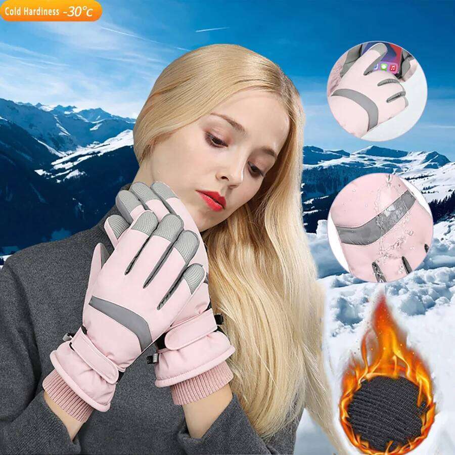 1Pair Ski Gloves Waterproof &Windproof-Thickened Warm&Snowboard&Touch Screen&Cycling&Workout&Outdoor Winter Y260115
