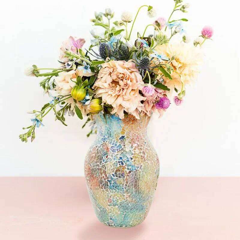 Creative Colorful Mosaic Mediterranean Vase, Decorative Glass Ornaments C260116